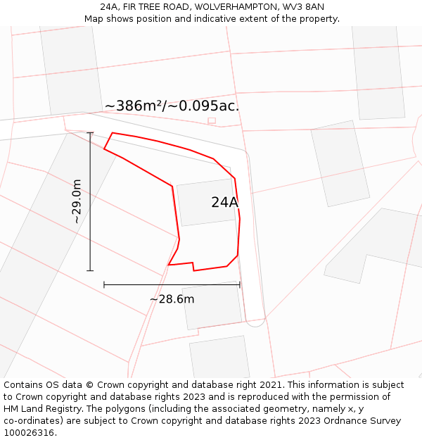 24A, FIR TREE ROAD, WOLVERHAMPTON, WV3 8AN: Plot and title map