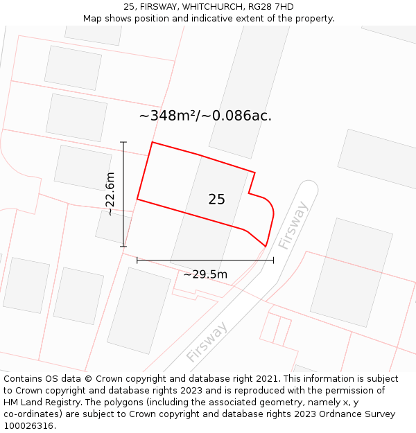 25, FIRSWAY, WHITCHURCH, RG28 7HD: Plot and title map