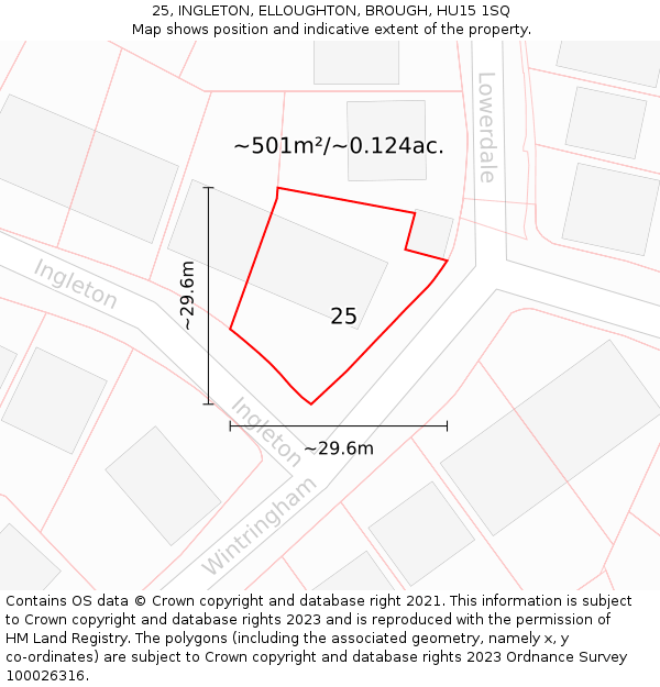 25, INGLETON, ELLOUGHTON, BROUGH, HU15 1SQ: Plot and title map