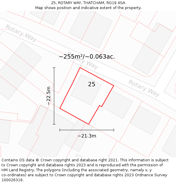 25, ROTARY WAY, THATCHAM, RG19 4SA: Plot and title map