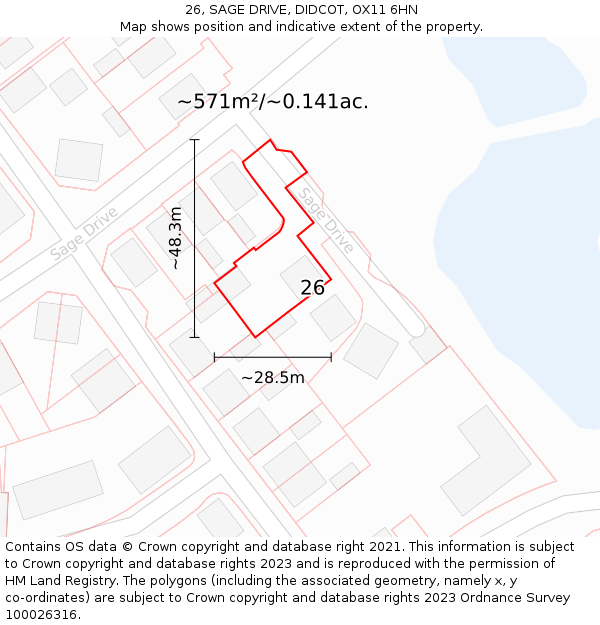26, SAGE DRIVE, DIDCOT, OX11 6HN: Plot and title map