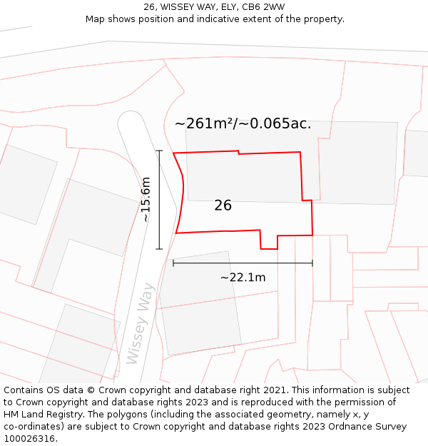 26, WISSEY WAY, ELY, CB6 2WW: Plot and title map