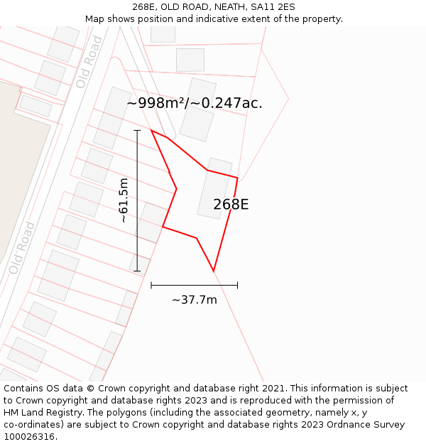 268E, OLD ROAD, NEATH, SA11 2ES: Plot and title map