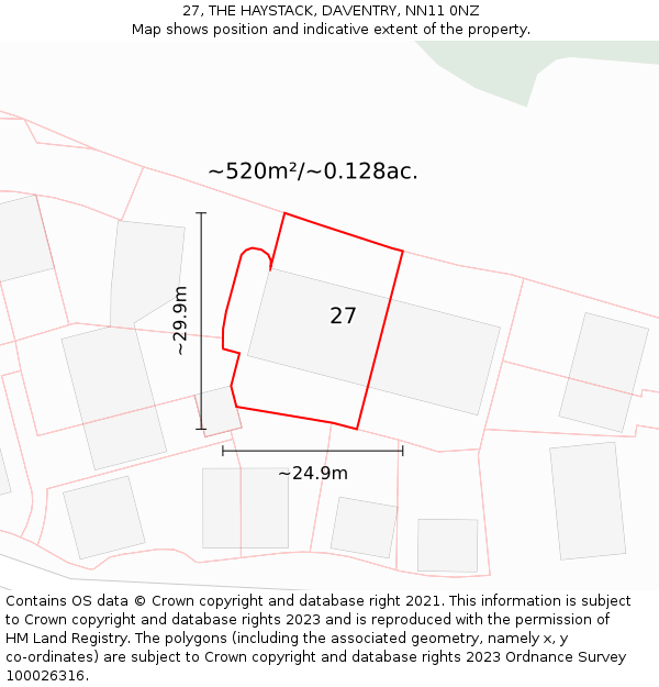 27, THE HAYSTACK, DAVENTRY, NN11 0NZ: Plot and title map
