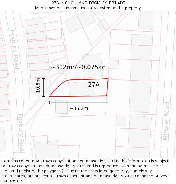 27A, NICHOL LANE, BROMLEY, BR1 4DE: Plot and title map