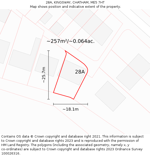 28A, KINGSWAY, CHATHAM, ME5 7HT: Plot and title map