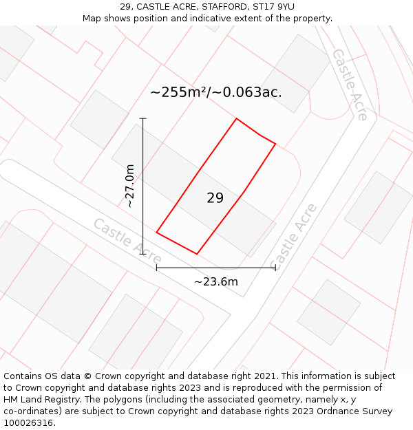 29, CASTLE ACRE, STAFFORD, ST17 9YU: Plot and title map