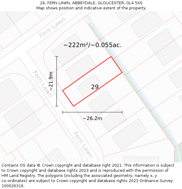 29, FERN LAWN, ABBEYDALE, GLOUCESTER, GL4 5XS: Plot and title map