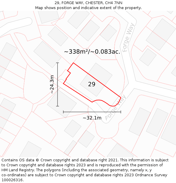 29, FORGE WAY, CHESTER, CH4 7NN: Plot and title map