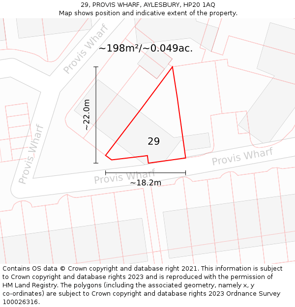 29, PROVIS WHARF, AYLESBURY, HP20 1AQ: Plot and title map