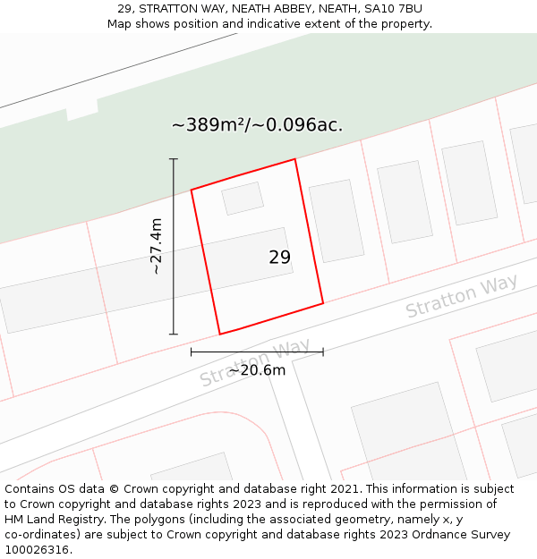 29, STRATTON WAY, NEATH ABBEY, NEATH, SA10 7BU: Plot and title map