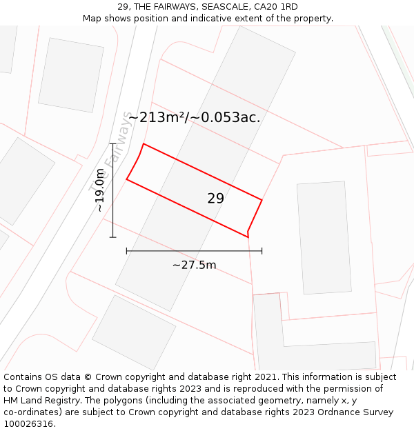 29, THE FAIRWAYS, SEASCALE, CA20 1RD: Plot and title map