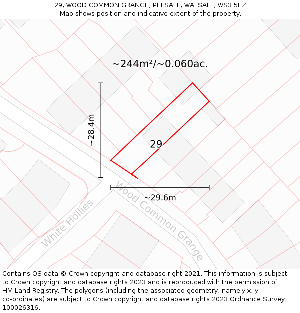 29, WOOD COMMON GRANGE, PELSALL, WALSALL, WS3 5EZ: Plot and title map