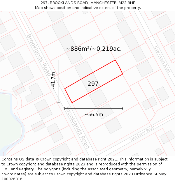 297, BROOKLANDS ROAD, MANCHESTER, M23 9HE: Plot and title map