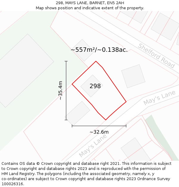 298, MAYS LANE, BARNET, EN5 2AH: Plot and title map