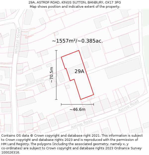 29A, ASTROP ROAD, KINGS SUTTON, BANBURY, OX17 3PG: Plot and title map