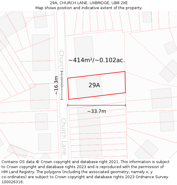 29A, CHURCH LANE, UXBRIDGE, UB8 2XE: Plot and title map