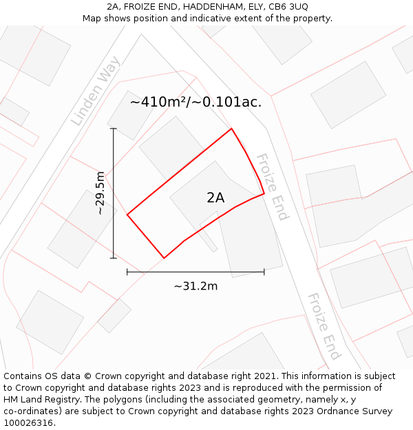 2A, FROIZE END, HADDENHAM, ELY, CB6 3UQ: Plot and title map