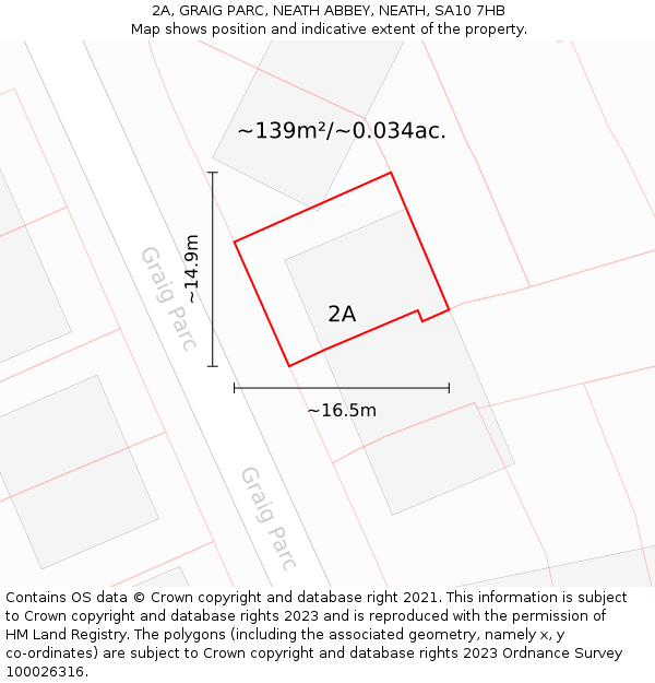 2A, GRAIG PARC, NEATH ABBEY, NEATH, SA10 7HB: Plot and title map