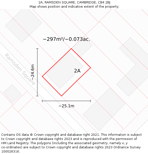 2A, RAMSDEN SQUARE, CAMBRIDGE, CB4 2BJ: Plot and title map