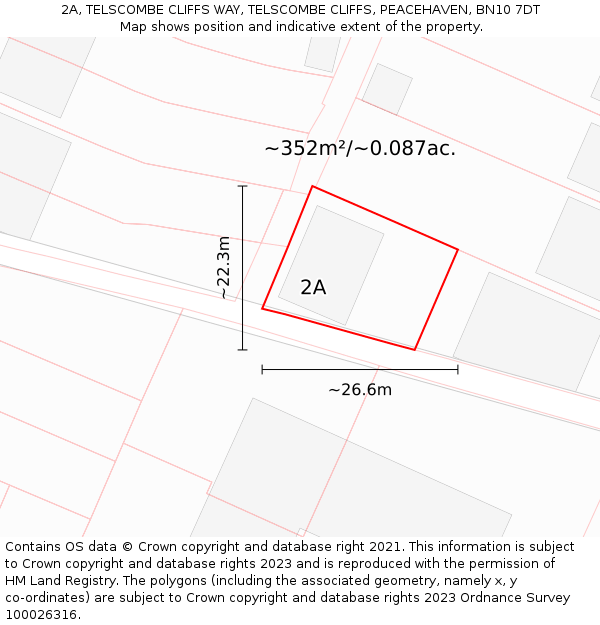 2A, TELSCOMBE CLIFFS WAY, TELSCOMBE CLIFFS, PEACEHAVEN, BN10 7DT: Plot and title map