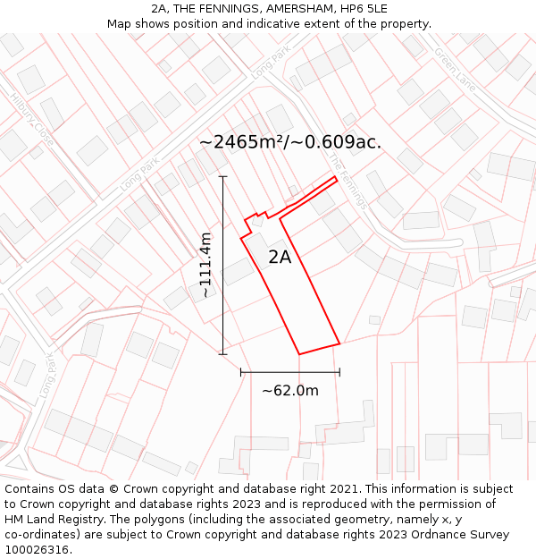 2A, THE FENNINGS, AMERSHAM, HP6 5LE: Plot and title map