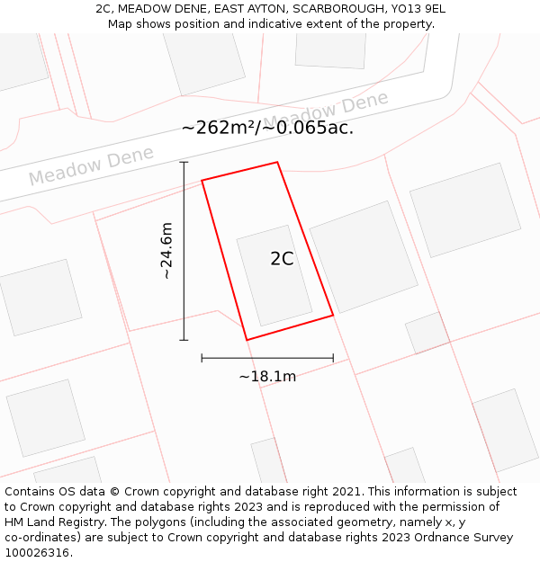 2C, MEADOW DENE, EAST AYTON, SCARBOROUGH, YO13 9EL: Plot and title map