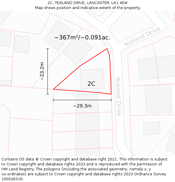 2C, YEALAND DRIVE, LANCASTER, LA1 4EW: Plot and title map