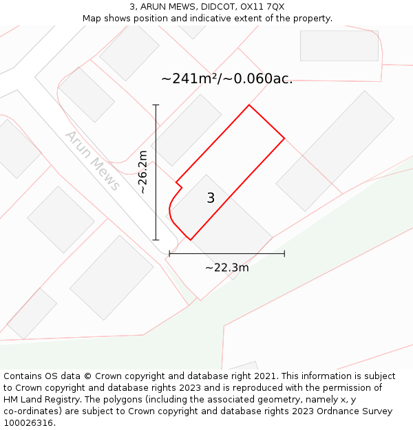3, ARUN MEWS, DIDCOT, OX11 7QX: Plot and title map