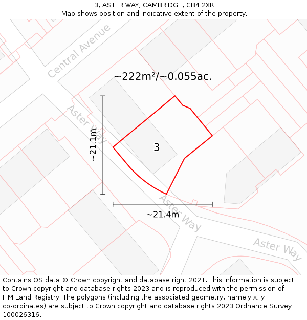 3, ASTER WAY, CAMBRIDGE, CB4 2XR: Plot and title map