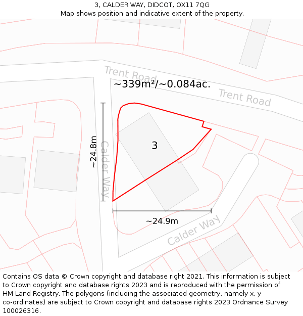 3, CALDER WAY, DIDCOT, OX11 7QG: Plot and title map