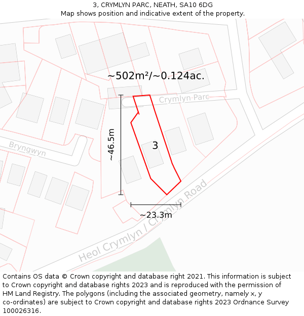 3, CRYMLYN PARC, NEATH, SA10 6DG: Plot and title map