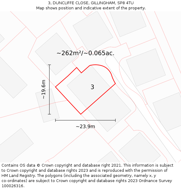 3, DUNCLIFFE CLOSE, GILLINGHAM, SP8 4TU: Plot and title map
