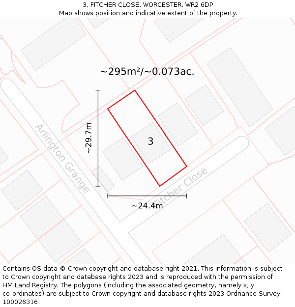3, FITCHER CLOSE, WORCESTER, WR2 6DP: Plot and title map