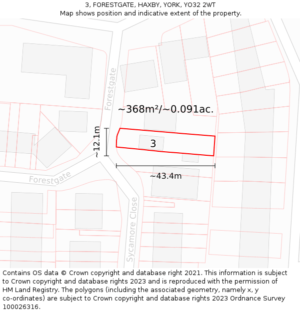 3, FORESTGATE, HAXBY, YORK, YO32 2WT: Plot and title map