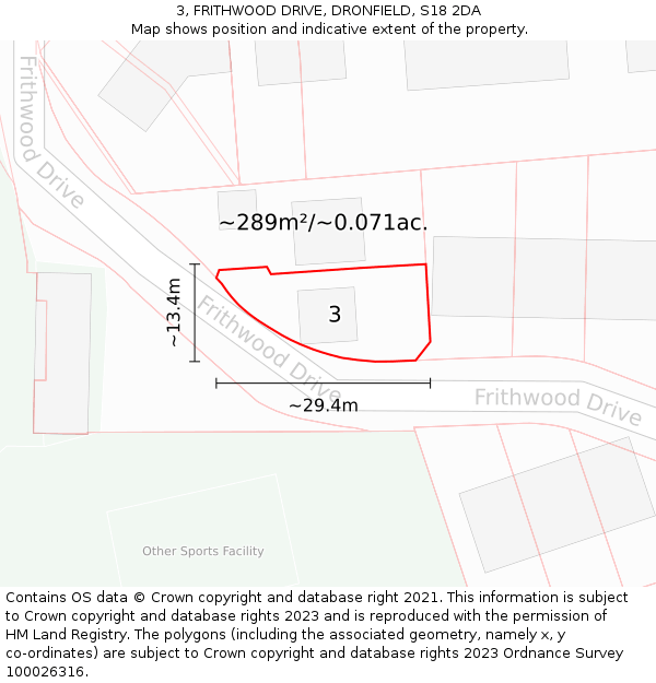 3, FRITHWOOD DRIVE, DRONFIELD, S18 2DA: Plot and title map