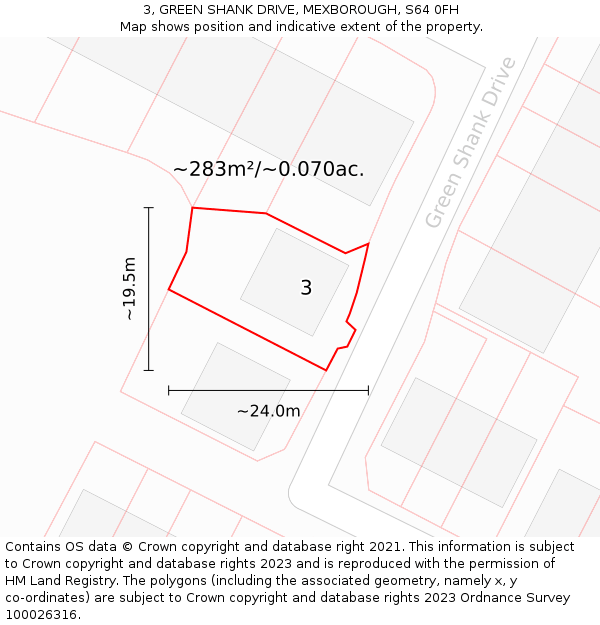 3, GREEN SHANK DRIVE, MEXBOROUGH, S64 0FH: Plot and title map