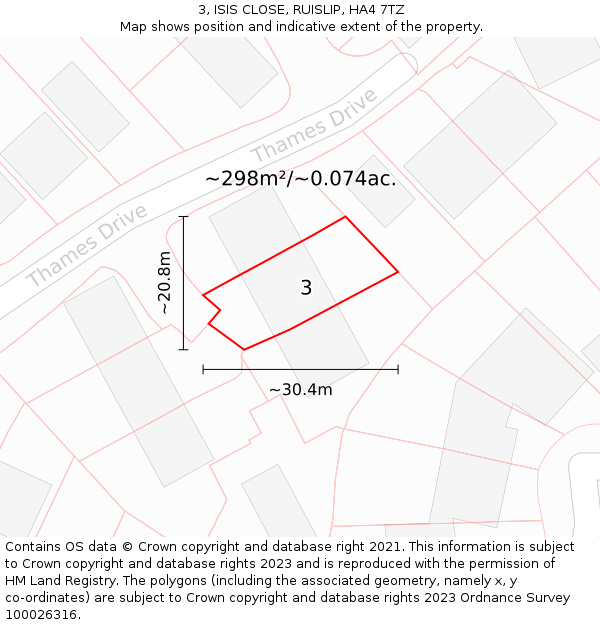 3, ISIS CLOSE, RUISLIP, HA4 7TZ: Plot and title map