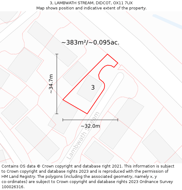 3, LAMBWATH STREAM, DIDCOT, OX11 7UX: Plot and title map