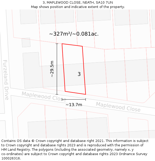 3, MAPLEWOOD CLOSE, NEATH, SA10 7UN: Plot and title map