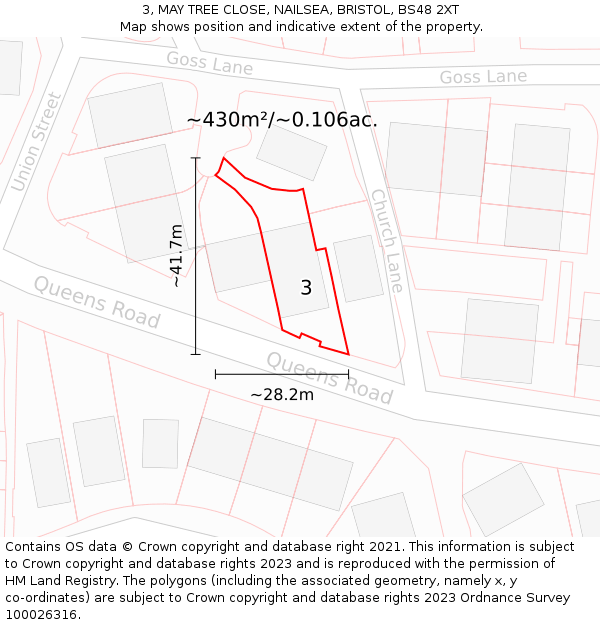3, MAY TREE CLOSE, NAILSEA, BRISTOL, BS48 2XT: Plot and title map