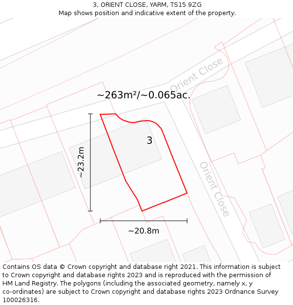 3, ORIENT CLOSE, YARM, TS15 9ZG: Plot and title map