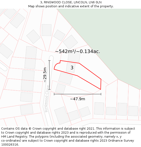 3, RINGWOOD CLOSE, LINCOLN, LN6 0LN: Plot and title map