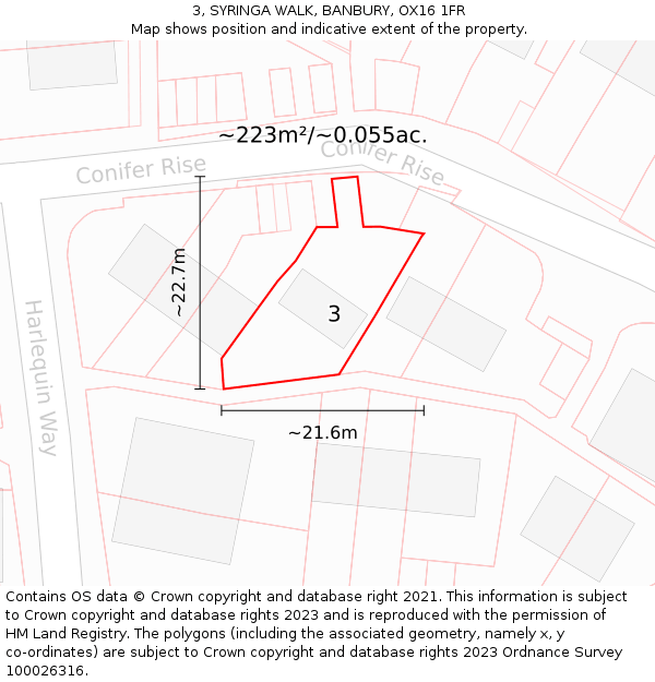 3, SYRINGA WALK, BANBURY, OX16 1FR: Plot and title map