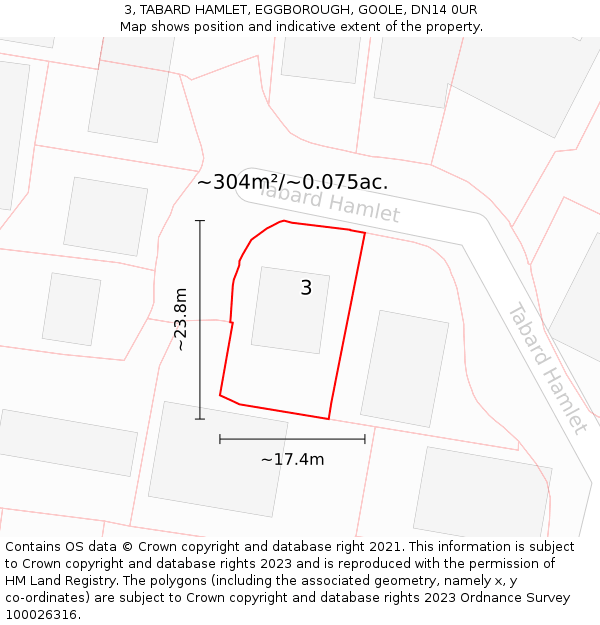 3, TABARD HAMLET, EGGBOROUGH, GOOLE, DN14 0UR: Plot and title map