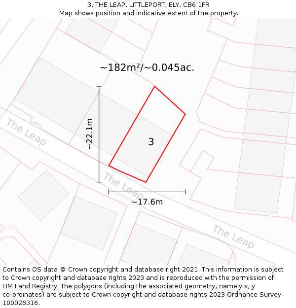 3, THE LEAP, LITTLEPORT, ELY, CB6 1FR: Plot and title map