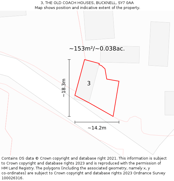 3, THE OLD COACH HOUSES, BUCKNELL, SY7 0AA: Plot and title map