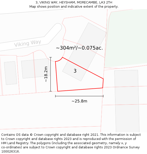 3, VIKING WAY, HEYSHAM, MORECAMBE, LA3 2TH: Plot and title map
