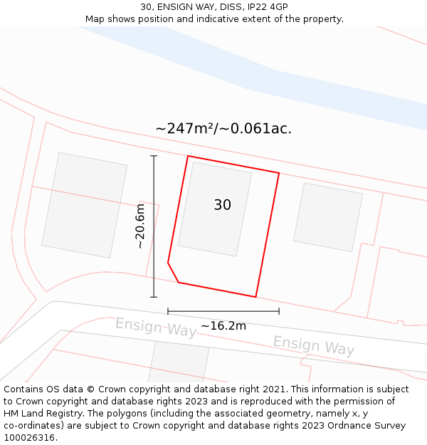 30, ENSIGN WAY, DISS, IP22 4GP: Plot and title map