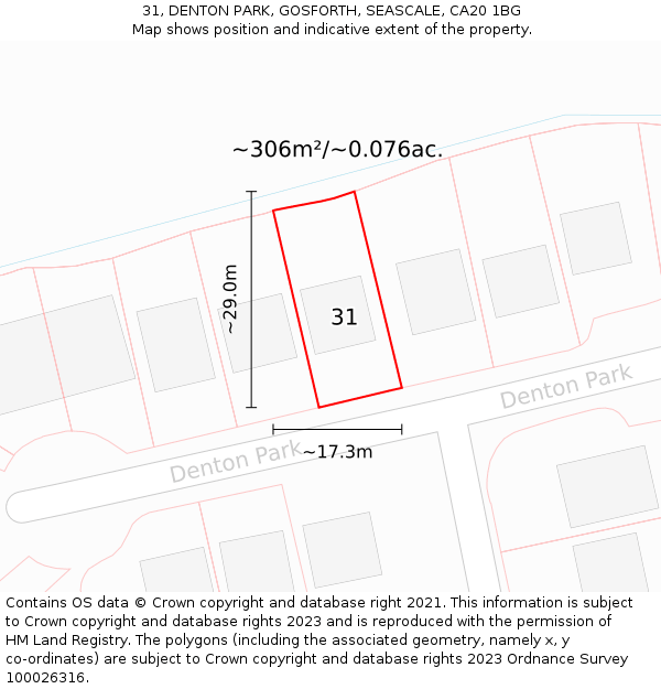 31, DENTON PARK, GOSFORTH, SEASCALE, CA20 1BG: Plot and title map